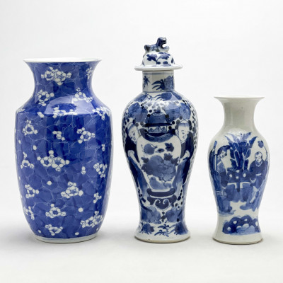 Chinese - Blue and White Vases, Group of 3