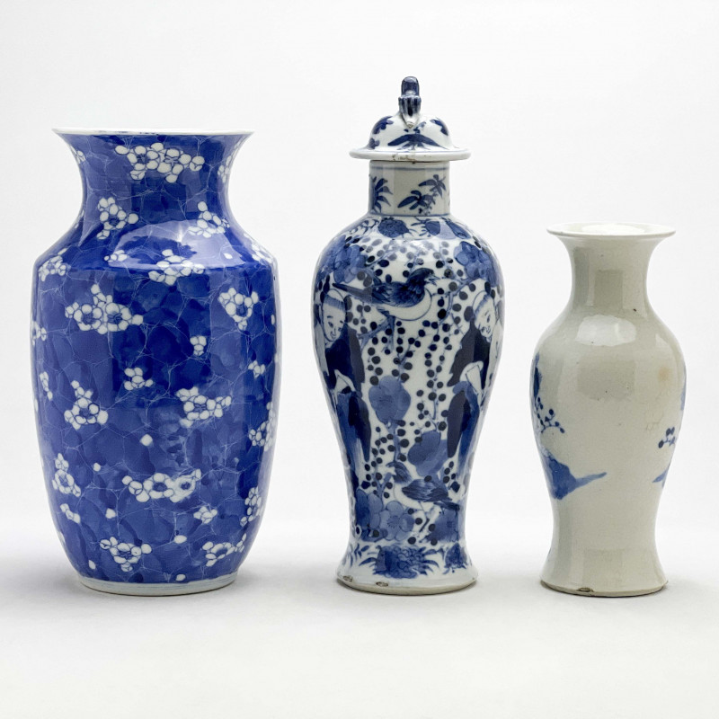 Chinese - Blue and White Vases, Group of 3
