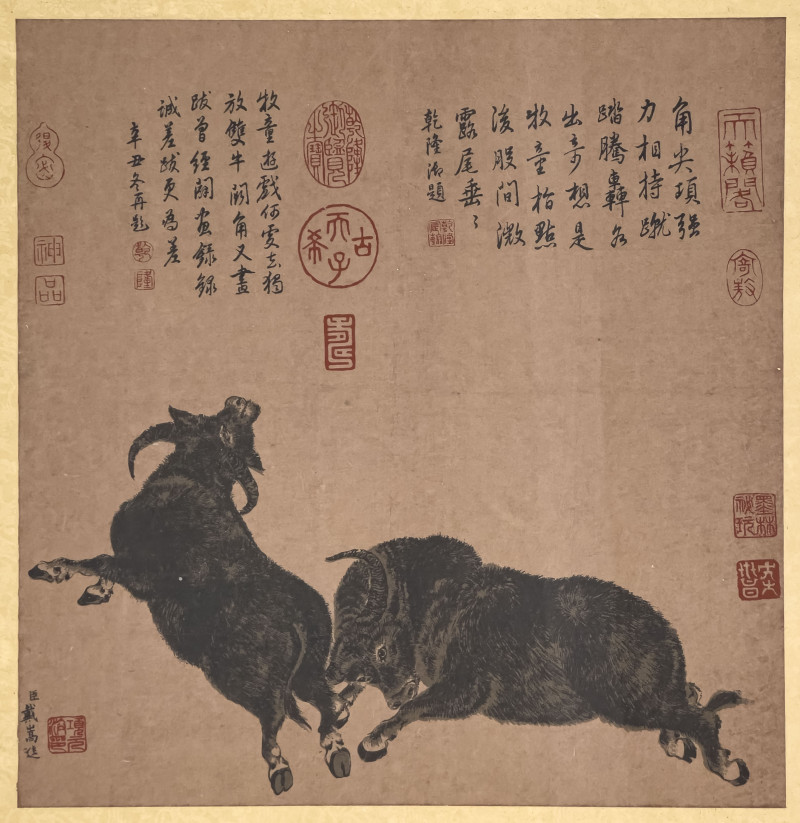 Chinese - Hanging Scroll of Oxen