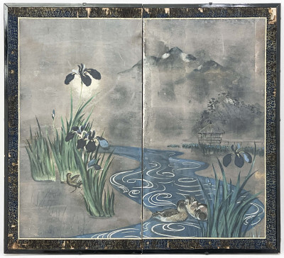 Image for Lot Japanese - Two Panel Table Screen