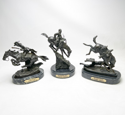 after Frederic Remington - Mountain Man / Cheyenne / Wicked Pony (3 Works)