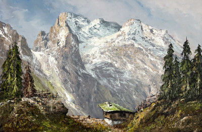 Herbert August Uerpmann - Cabin in the Mountains