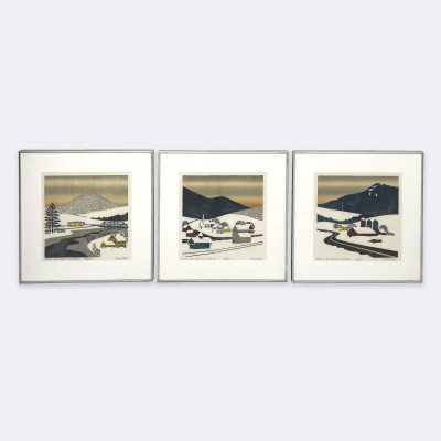 Image for Lot Sabra Johnson Field - Winter in White River Valley I, II, III (3 Works)