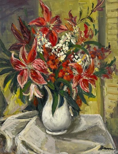 Image for Lot Albert Bela Bauer - Still Life with Lilies