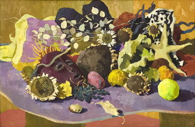American School - Still Life with Sunflowers and Fruits
