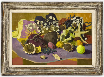 American School - Still Life with Sunflowers and Fruits