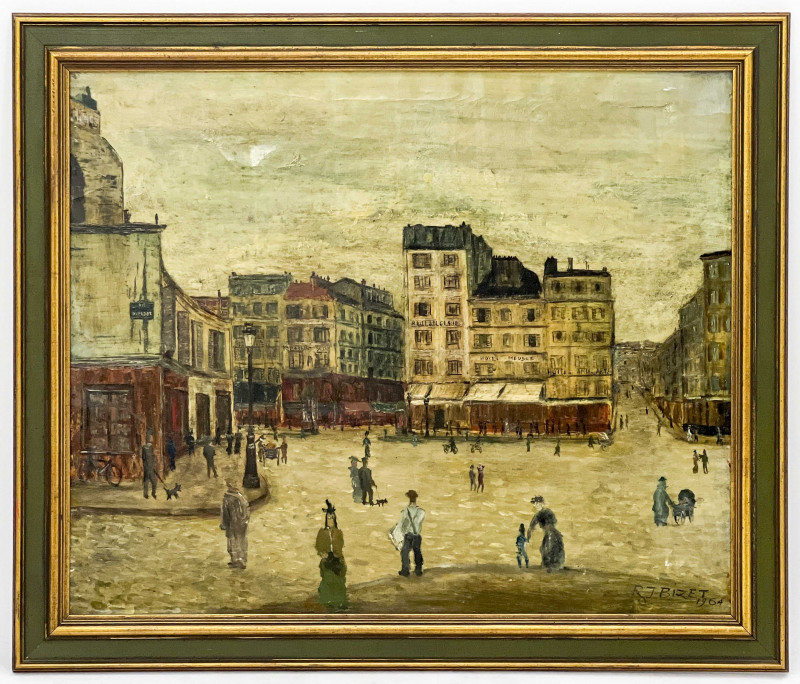 Raymond Jean Bizet - Paris Street Scene