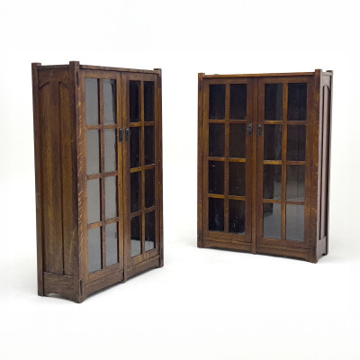 Image for Lot Arts and Crafts Two-Door Bookcases, Pair