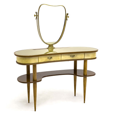 Image for Lot Modernist Vellum Dressing Table with Mirror
