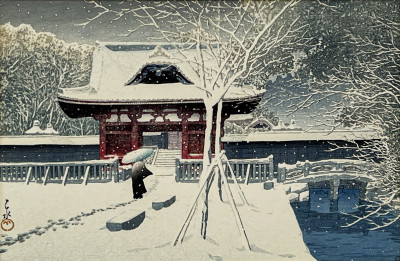Hasui Kawase - Snow at Shiba Park