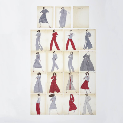Image for Lot Geoffrey Beene Studio - Fashion Illustrations, Group of 18