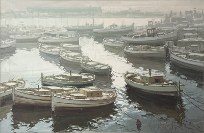 Image for Lot Luis Domingo Garcia - Untitled (Ships in Harbor)