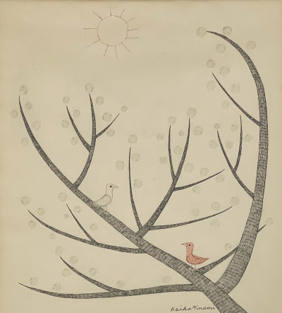Image for Lot Keiko Minami - Two Birds on a Tree Limb