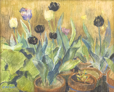 Image for Lot Unknown Artist - Untitled (Potted Tulips)
