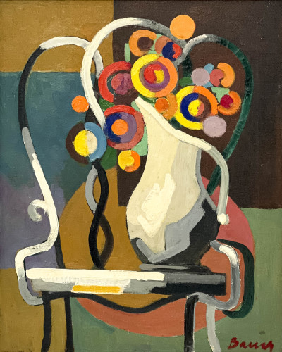 Image for Lot Albert Bela Bauer - Still Life with Chair and Vase