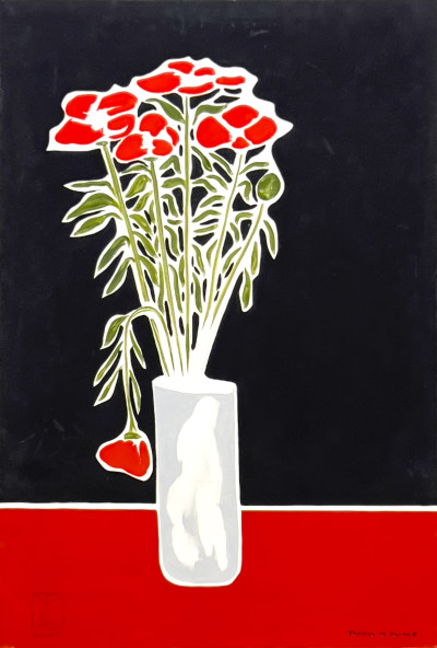 Image for Lot Thomas Barnett - Untitled (Vase of Red Flowers)
