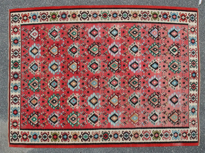 Title Turkish Wool Dhurrie Rug 6-10 x 9-9 / Artist
