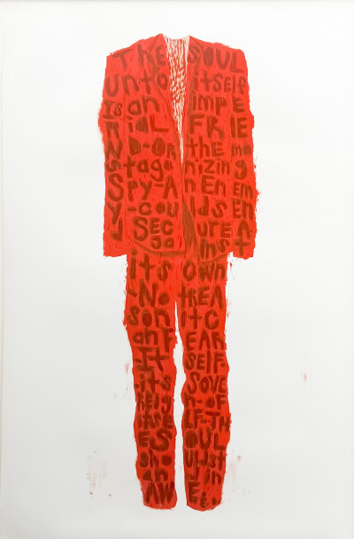 Title Lesley Dill - Red Poem Suit / Artist