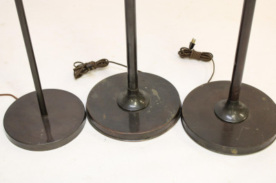 Image 5 of lot 3 Patinated Metal Floor Lamps