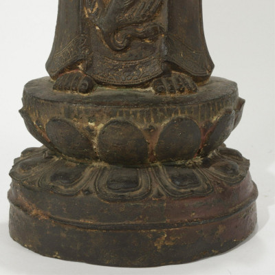 Image 4 of lot 16th C. Inscribed Chinese Bronze Monk