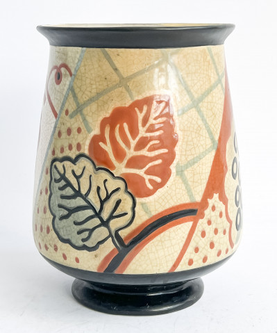 Image for Lot Primavera Longwy French Pottery Vase