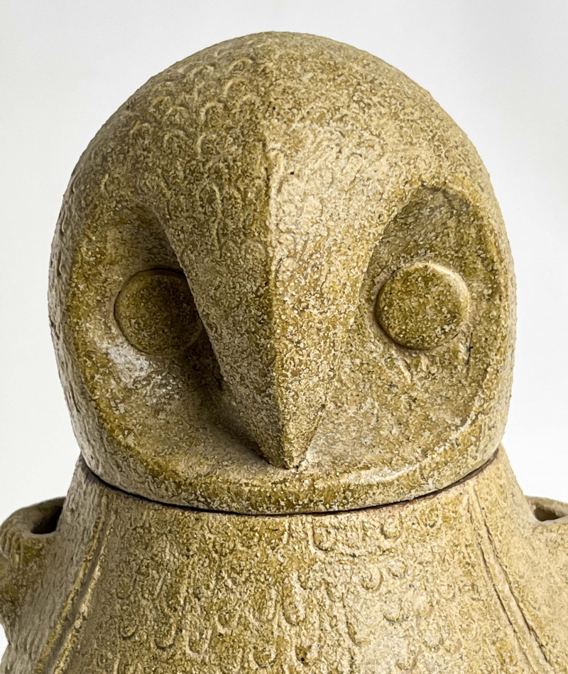 Chinese Yue Glazed Pottery Owl Form Vessel