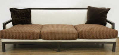 Image for Lot Manner of Tom Stringer Wood/Upholstered Sofa