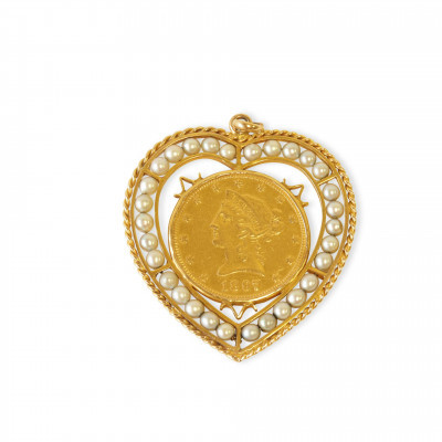 Image for Lot 1897 Coronet Head Gold 10 Coin as Pendant