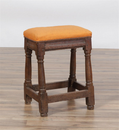 Image for Lot English Baroque Oak Joint Stool, Late 17th C.