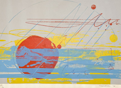 Sam Middleton  - Untitled (Blue, Red, and Yellow Composition)