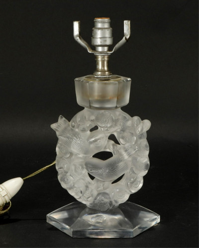 Image for Lot Lalique Mesanges Table Lamp