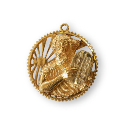 Image for Lot 14k Gold Moses Pendant