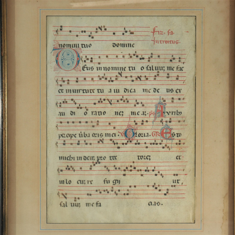 Image 3 of lot 2 Framed Gregorian Hymnal Music Sheets