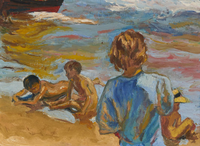 after Joaquin Sorolla - 'Children on the Beach, Valencia'