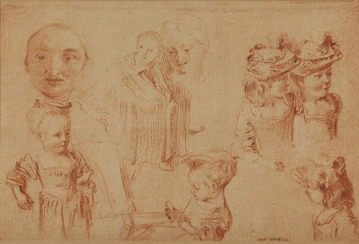 Jean-Antoine Watteau (attributed) - Portrait Studies