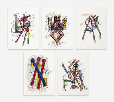 Image for Lot Keith Sonnier - 5 works on paper