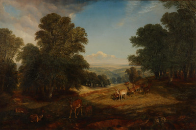 Image for Lot Deer in a Landscape, O/C after H.W.Banks David