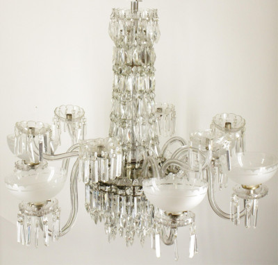 Image for Lot Victorian Molded  Cut Glass 10Light Chandelier