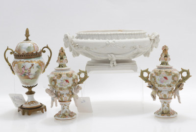 Image for Lot French Sevres Urn Bisque Dish  PotPourri