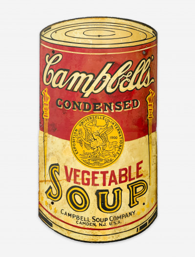 Title Campbell's Vegetable Soup Enameled Metal Sign / Artist