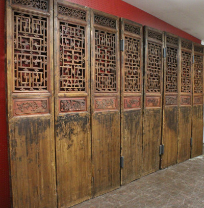Image for Lot 8 Tall Asian Carved And Pierced Doors/Screens
