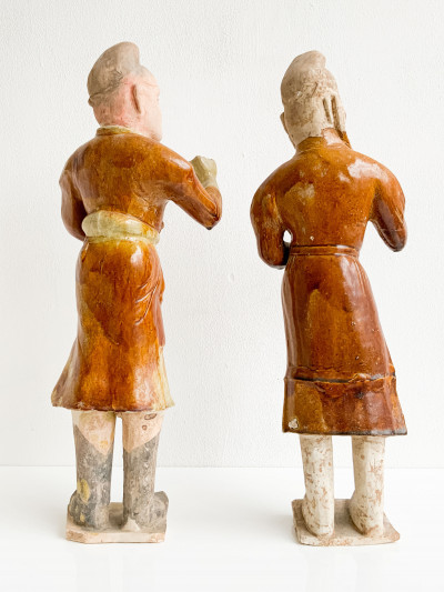 Image 4 of lot 2 Chinese Sancai Glazed Figures of Foreign Grooms