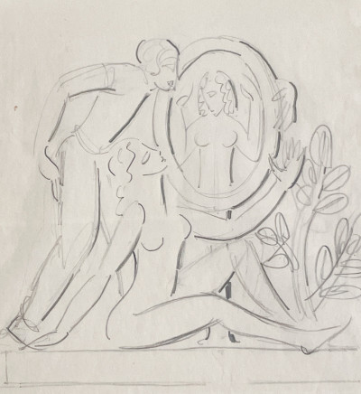 Title Eric Gill - Study for Artist and Model / Artist