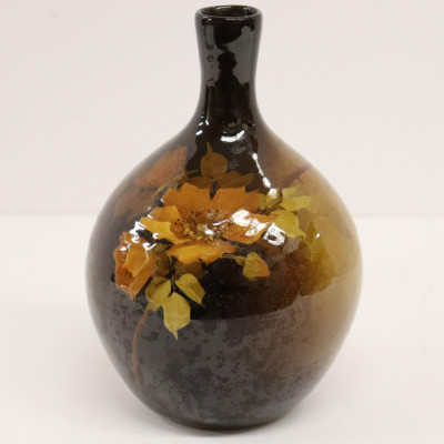 Image for Lot Owens Art Pottery Vase, leaf decoration