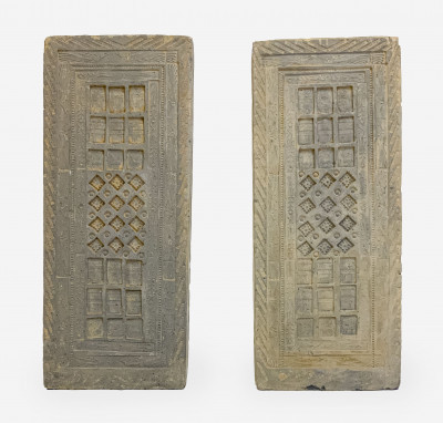 Image for Lot Pair of Large Chinese Pottery Tomb Tiles