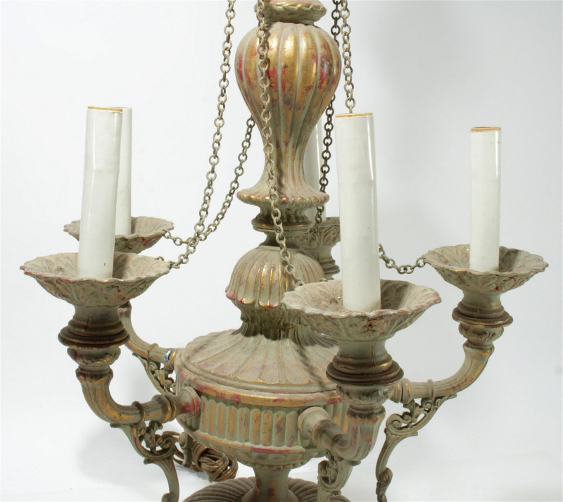 Image 3 of lot 2 Cast Brass & Metal Lamps, Candelabra