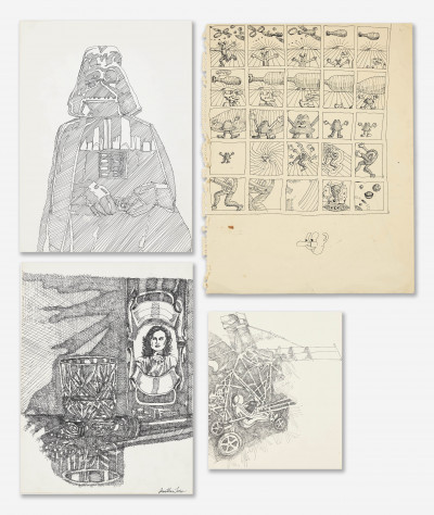 Jonathan Loew - Group, four (4) ink drawings