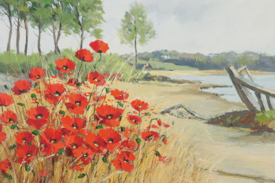 Image for Lot Marcel Hue  Poppies at the Beach