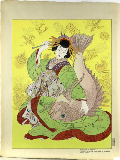 Paul Jacoulet - Ebisu, Dieu du Bonheur, Personnifie par une Courtisane du Shimabara, Kyoto, Japon