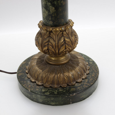 Image 2 of lot 2 Brass Lamps Bouillotte and Faux Marble